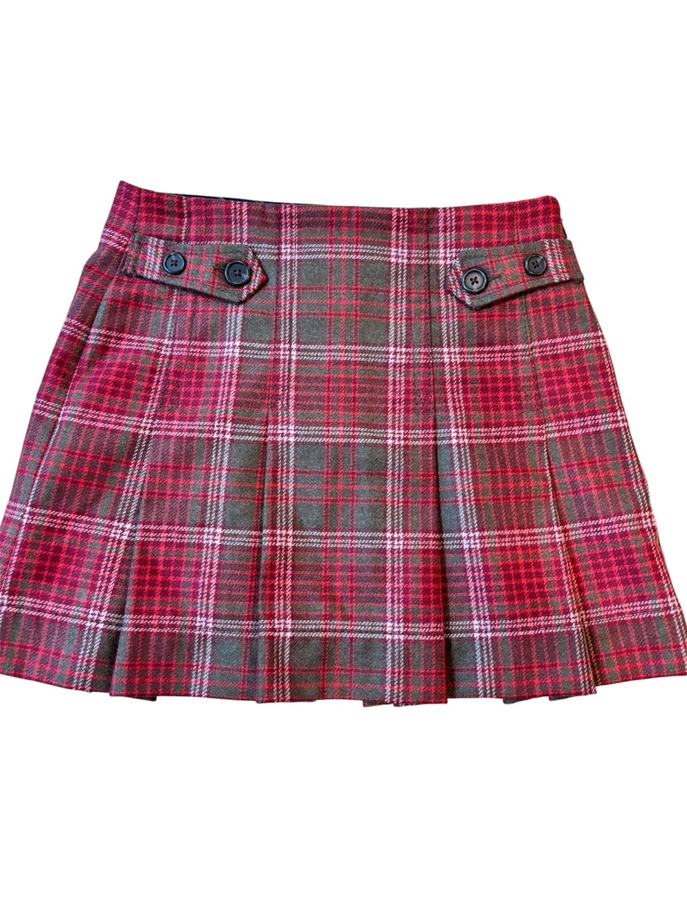 Vtg Y2K Gap Pleated Plaid Skirt Academia Fall Size 0